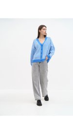 Кардиган с узором "куриная лапка" Melle 8107