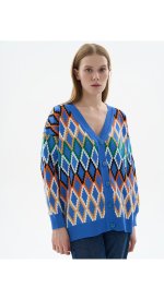 Кардиган рисунок мелкие ромбы Melle 8103