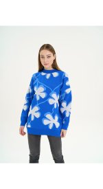 Свитер с рисунком цветы Melle 4108