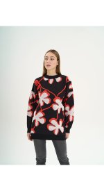 Свитер с рисунком цветы Melle 4108