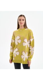 Свитер с рисунком цветы Melle 4108