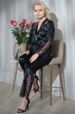 Брючный комплект из атласа и кружева Mia-Amore Anetta 7256