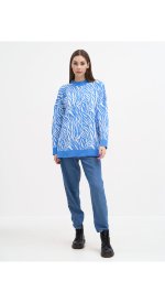 Свитер оверсайз с рисунком зебры Melle 4114