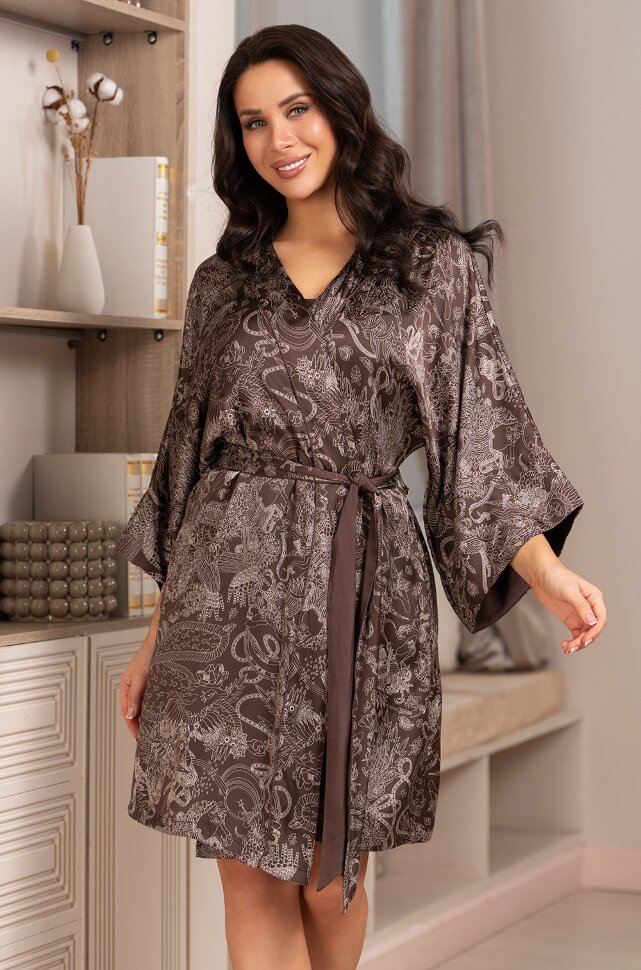 Mia-Amore Demi 4883 короткий халат из шелка и вискозы