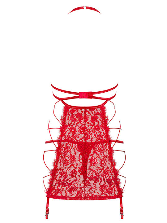 Комплект Obsessive Rediosa Chemise сорочка+стринги