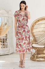 Длинная туника с коротким рукавом из вискозы Mia-Amore Tahiti 5299