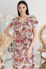 Длинная туника с коротким рукавом из вискозы Mia-Amore Tahiti 5299