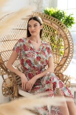 Длинная туника с коротким рукавом из вискозы Mia-Amore Tahiti 5299