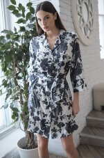 Mia-Amore Gladis 4117 шелковая рубашка в черно-белой гамме