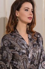 Длинный шелковый халат Mia-Amore Donatella 3129